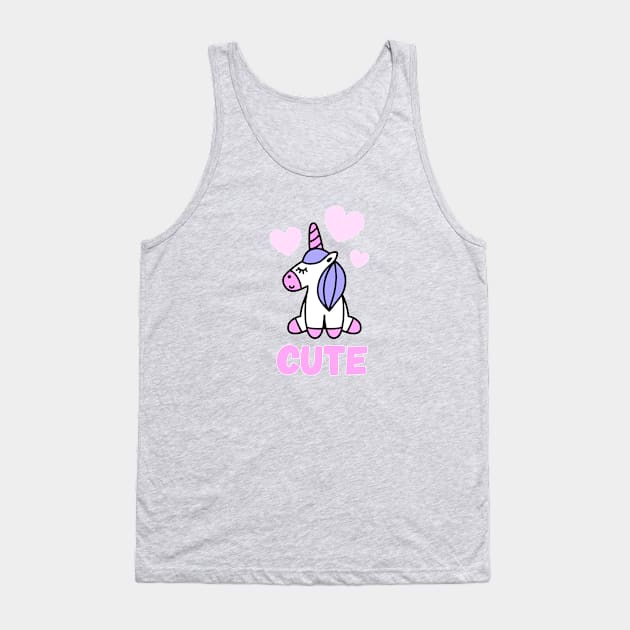 Cute Unicorn Tank Top by Mashmuh